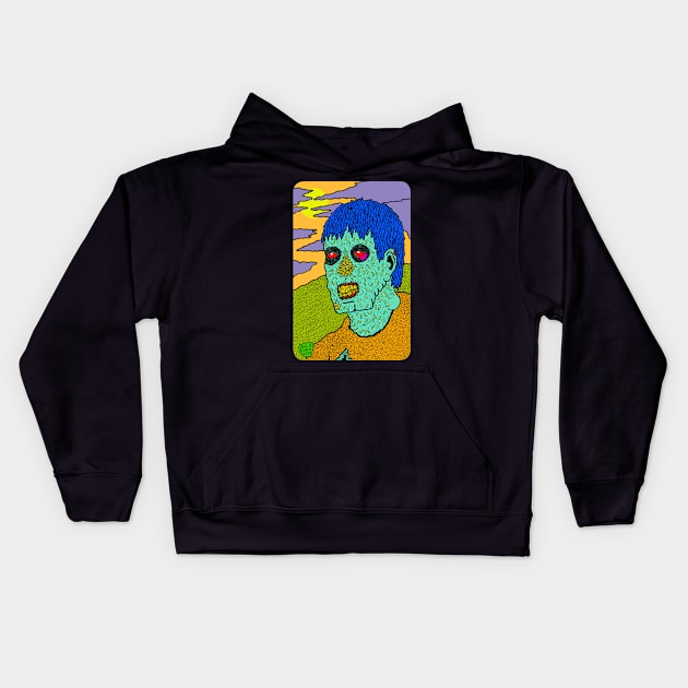 Zombie Guy Kids Hoodie by Pop Wasteland